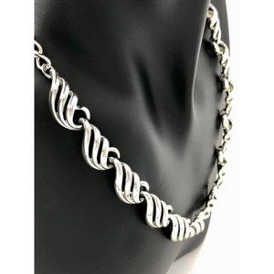Vintage Coro choker and bracelet, silver tone